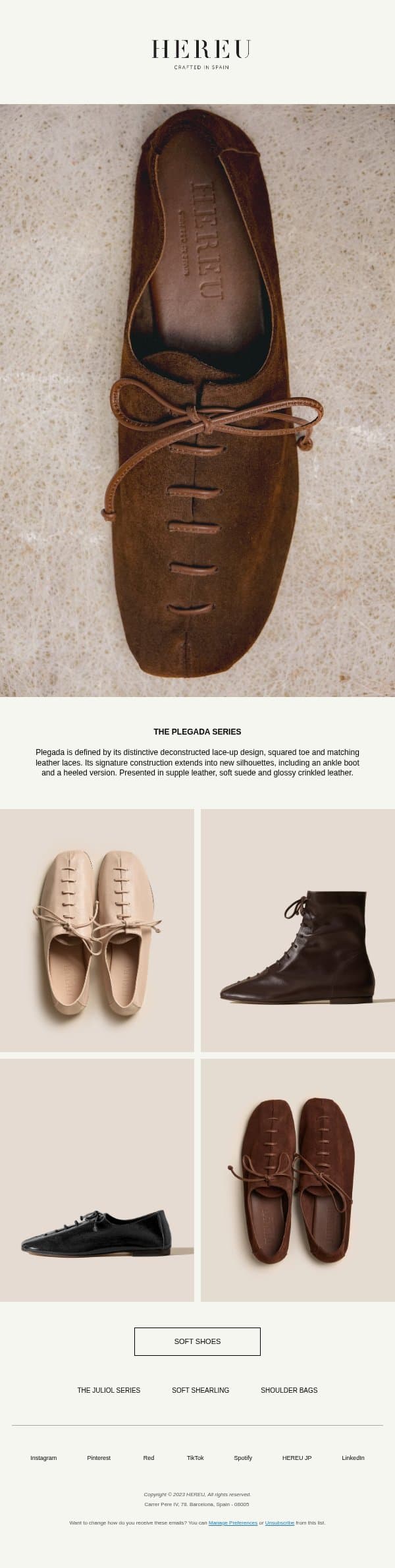 The Plegada Series email from Hereu screenshot