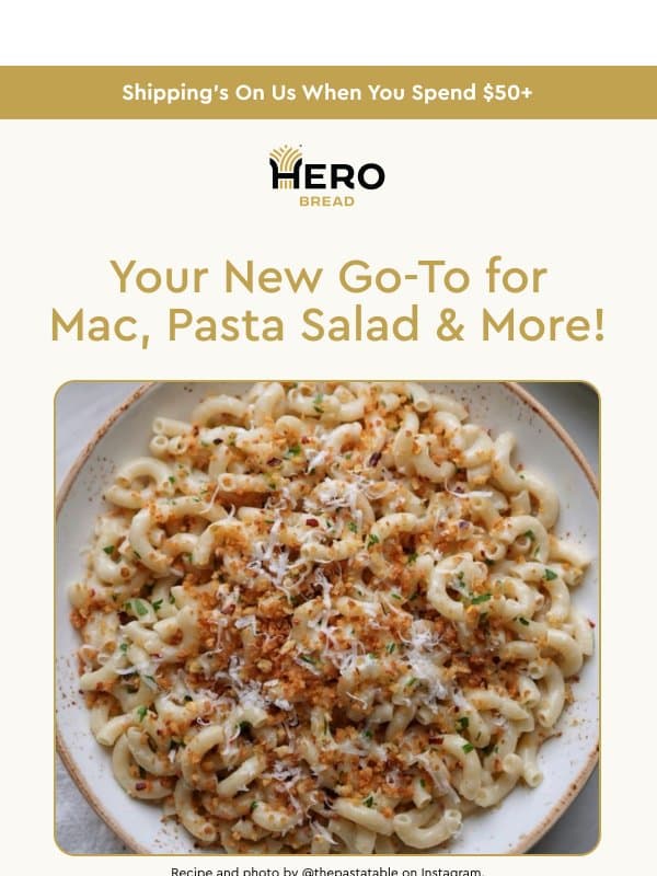 Hero Noodles™ Elbows Are Going Fast ⏳ email from Hero Bread