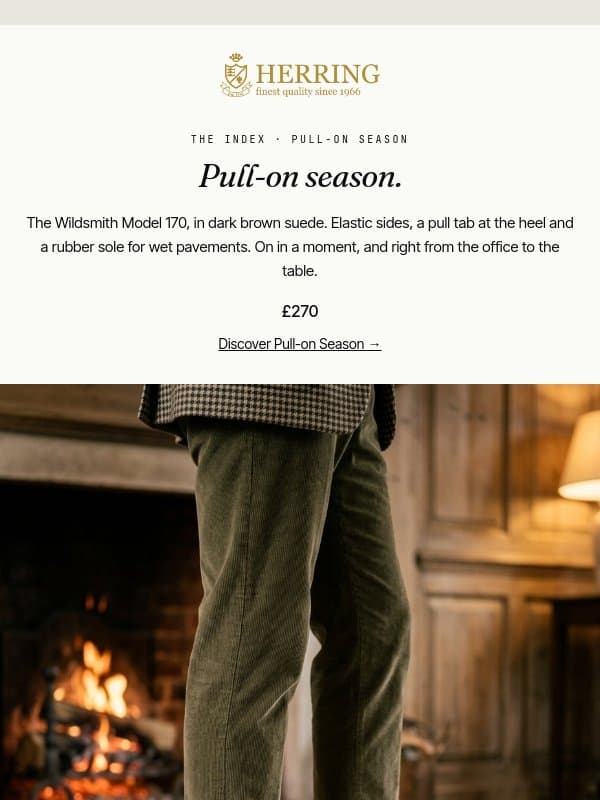Pull-on season email from Herring Shoes