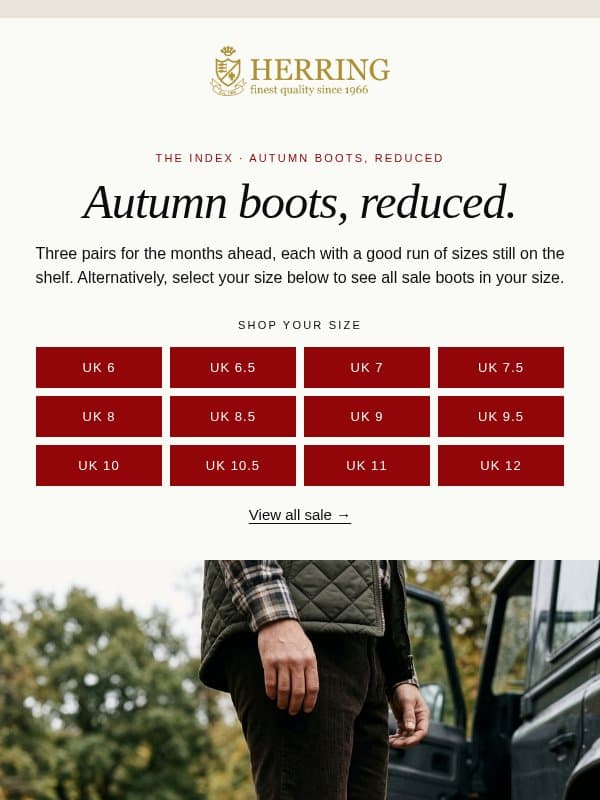 Autumn boots, reduced. email from Herring Shoes