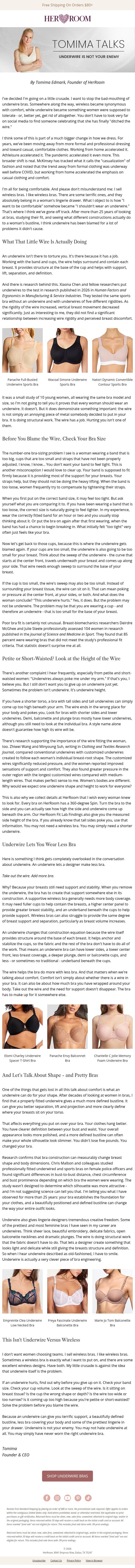 đź‘€ Think You Hate Underwire? Read This email from HerRoom screenshot
