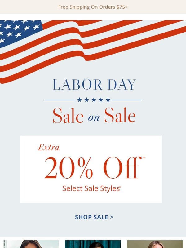 Celebrate Labor Day with Extra 20% Off email from HerRoom