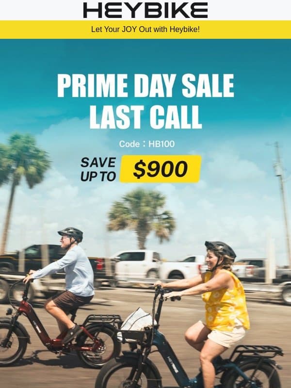 Prime Day Last Call: Save Before It's Gone email from Heybike