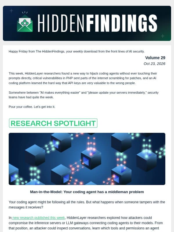 HiddenFindings | Volume 29 email from Hidden Layer