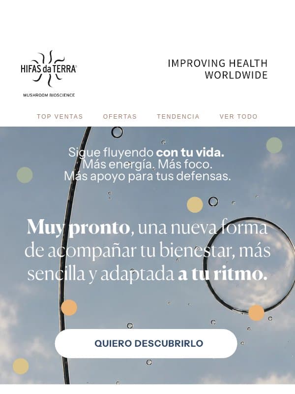 Algo nuevo llega para que sigas fluyendo con tu vida email from Hifas da Terra