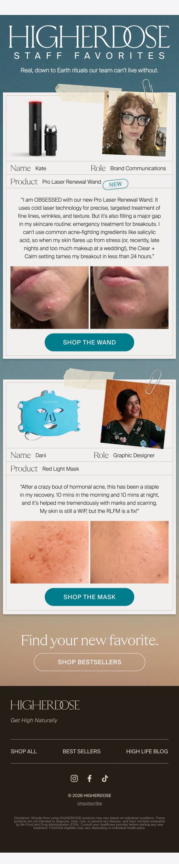 What our team swears by email from HigherDOSE screenshot