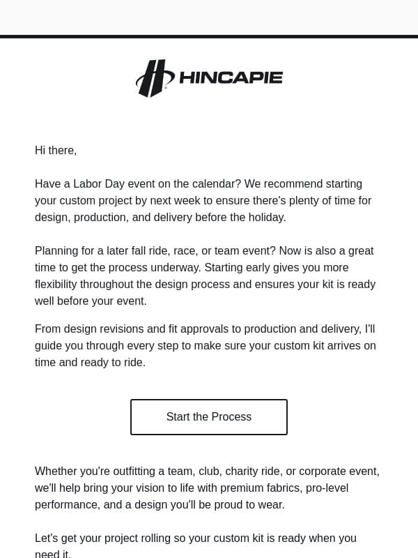 Got a fall event coming up? π΄ email from Hincapie