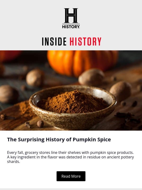 The Surprisingly Ancient History of Pumpkin Spice email from History