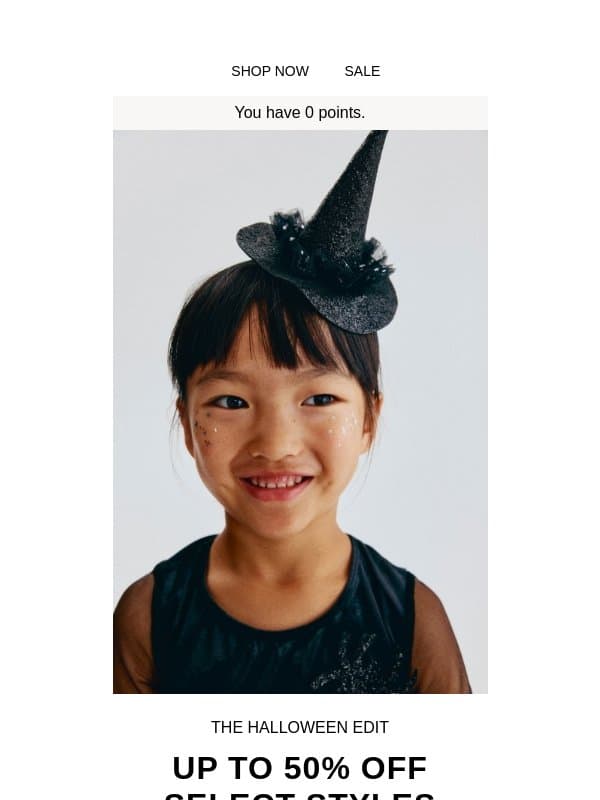 Trick-or-treat: Up to 50% off all this email from H&M Kids