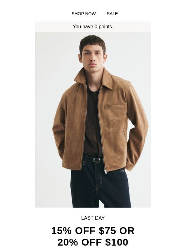Last day: 20% or 15% off fall things email from H&M Kids