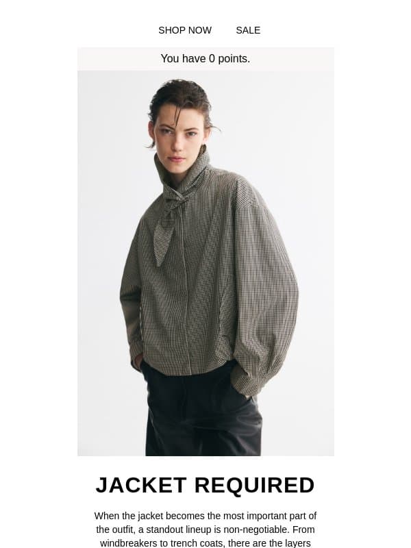 The early fall outerwear edit email from H&M Kids