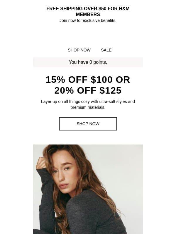 Up to 20% off your entire order email from H&M Kids