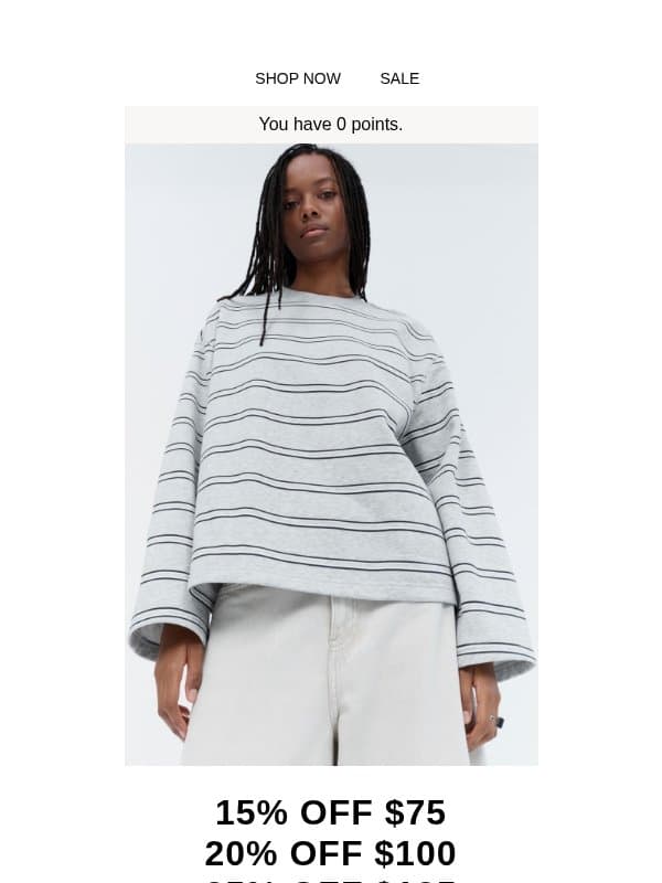 Stripe right: up to 25% off tops, knits & more email from H&M Kids