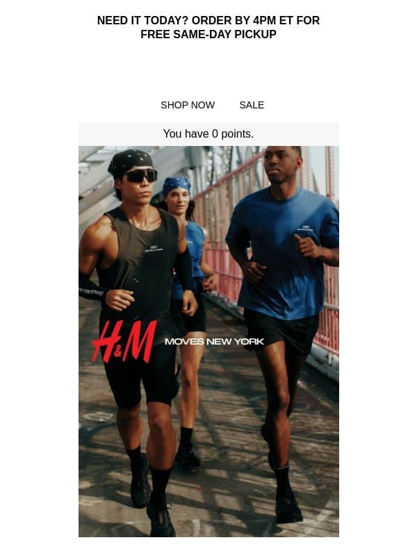H&M Moves New York email from H&M Kids