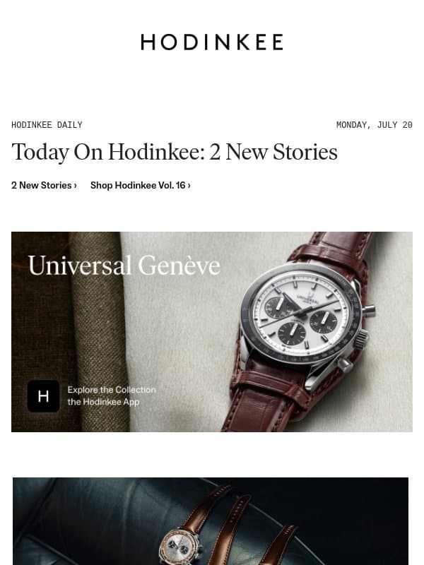 Hodinkee Daily | 07/20/2026 email from Hodinkee