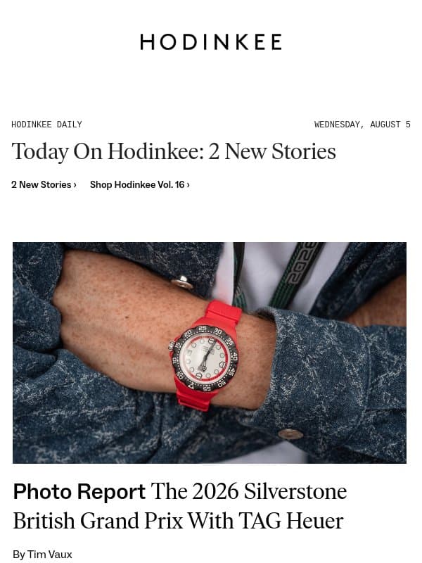 Hodinkee Daily | 08/05/2026 email from Hodinkee