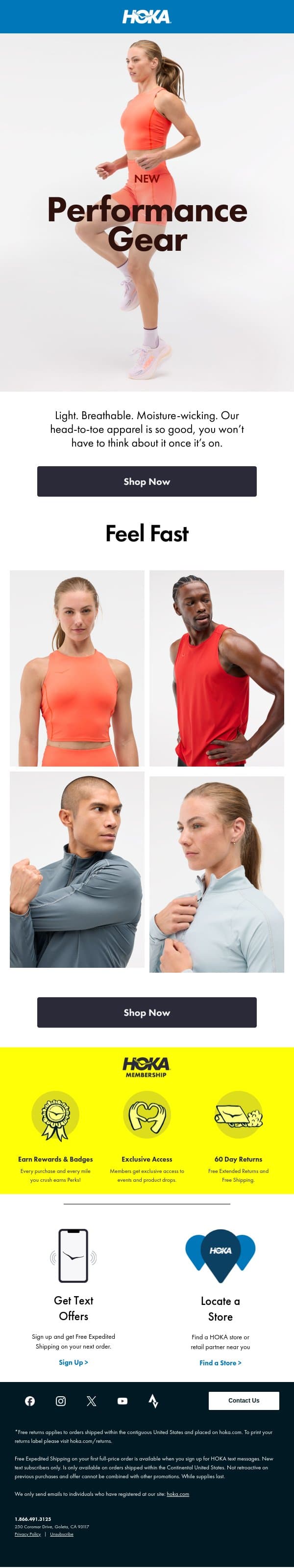 Dress to impress email from Hoka One One screenshot