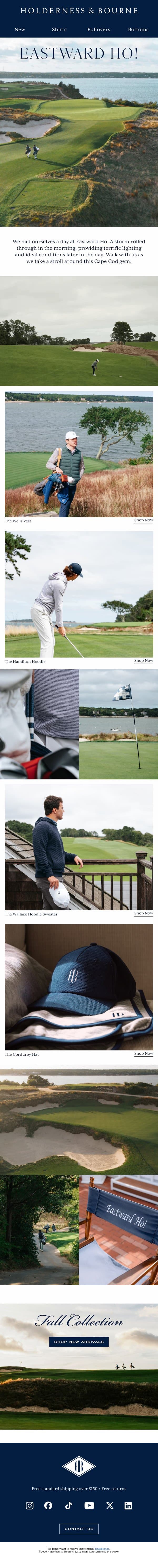 An Afternoon at Eastward Ho! email from Holderness & Bourne screenshot