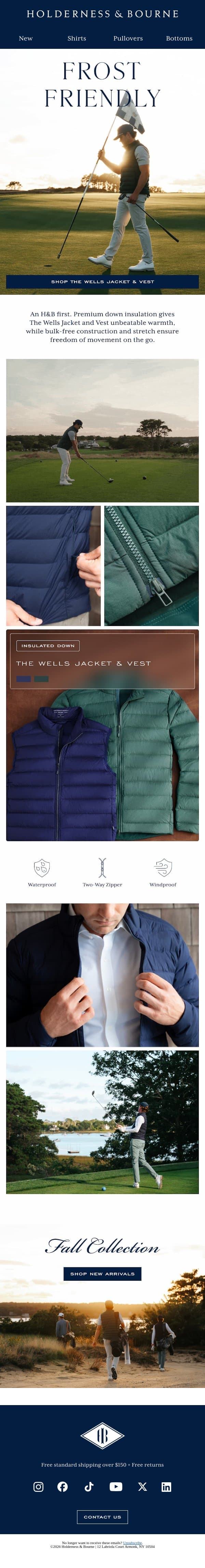 New for Fall: Unbeatable Down-Insulated Warmth email from Holderness & Bourne screenshot