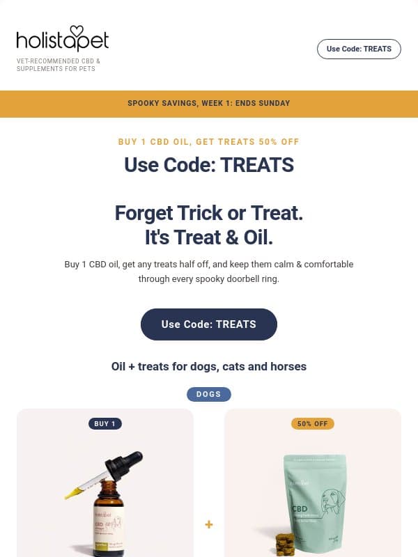 Treat & OIL? 🎃 email from HolistaPet