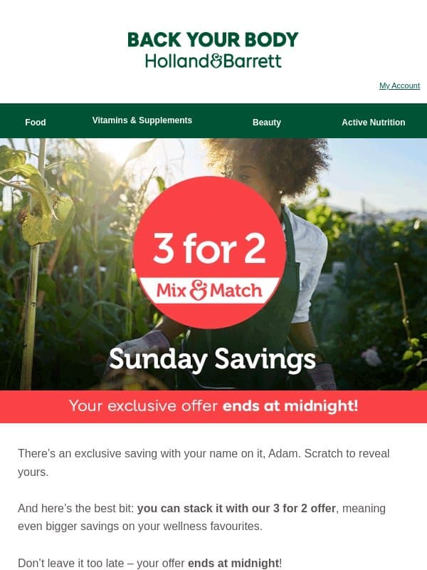 Scratch. Reveal. Save. 👀 email from Holland & Barrett