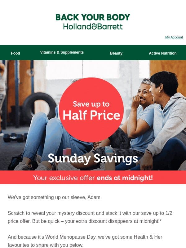 FINAL HOURS! Your exclusive discount awaits 🎁 email from Holland & Barrett