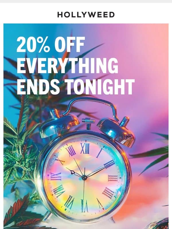 Fall 🍁 flash ends @midnight email from Hollyweed