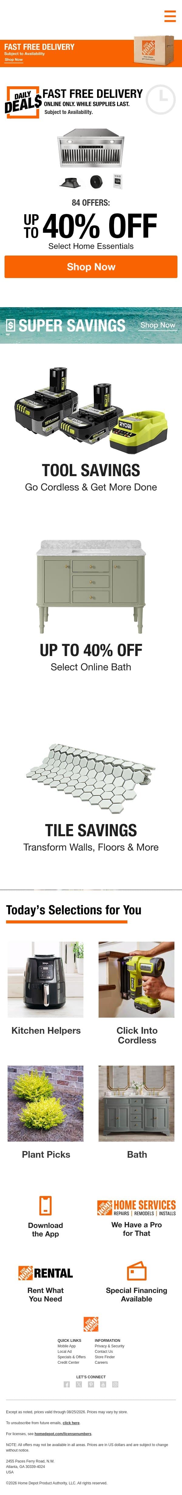 🌺 Time for Daily Deals 🌺 email from Home Decorators Collection screenshot