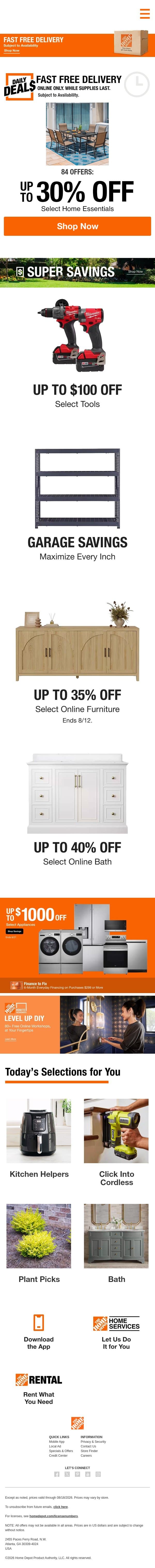 Super Savings + Daily Deals email from Home Decorators Collection screenshot