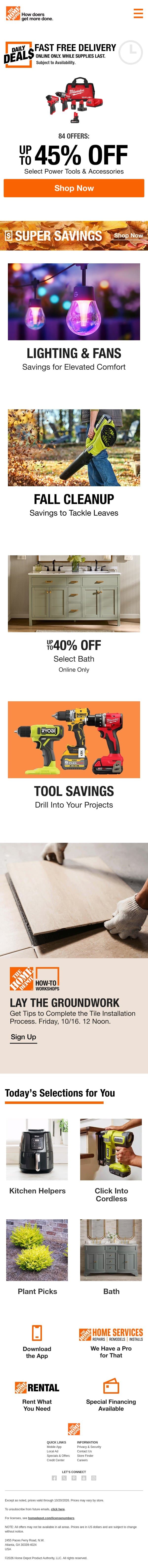 Daily Deals // Up to 40% Off email from Home Decorators Collection screenshot