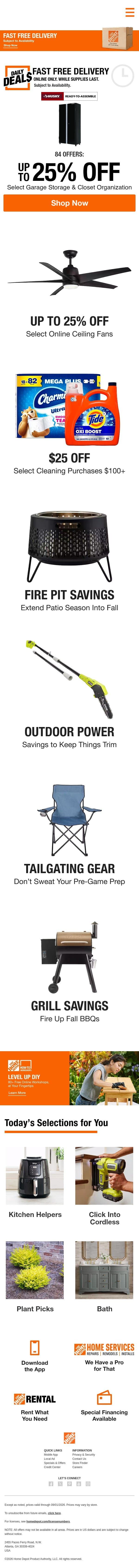 Daily Deals: Wrap Up Summer Projects 🧡 email from Home Decorators Collection screenshot