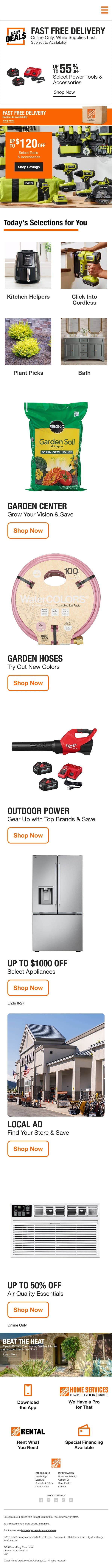 Tools? TOOLS! š¢ Up to $120 Off email from Home Decorators Collection screenshot