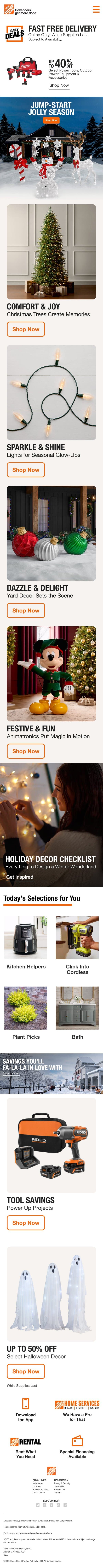 Find Your Festive π π―οΈ Plus, Up to 50% Off email from Home Decorators Collection screenshot