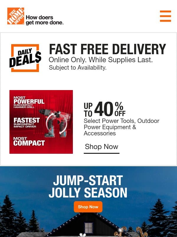 Find Your Festive π π―οΈ Plus, Up to 50% Off email from Home Decorators Collection