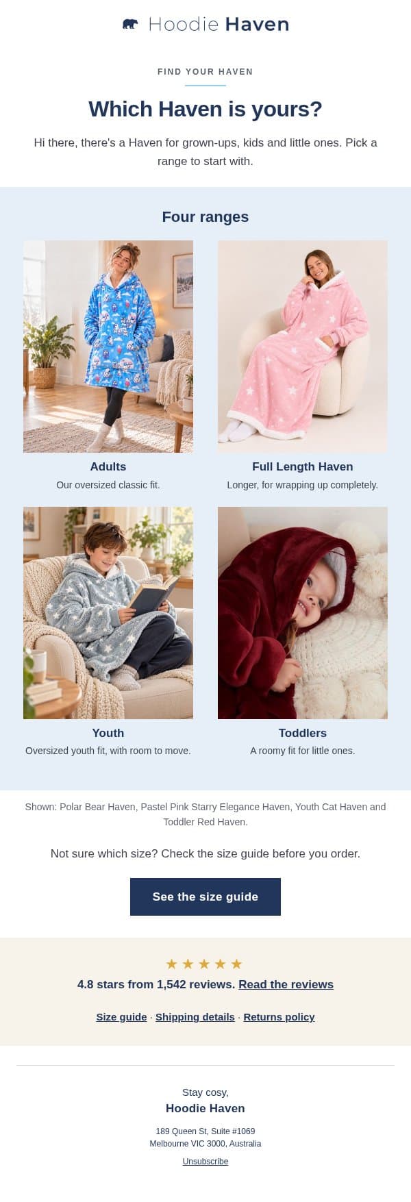 Find your Haven email from Hoodie Haven screenshot