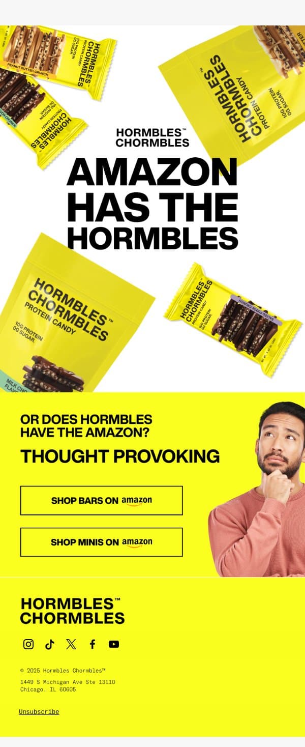 AMAZON HAS IT ALL email from HORMBLES CHORMBLES screenshot
