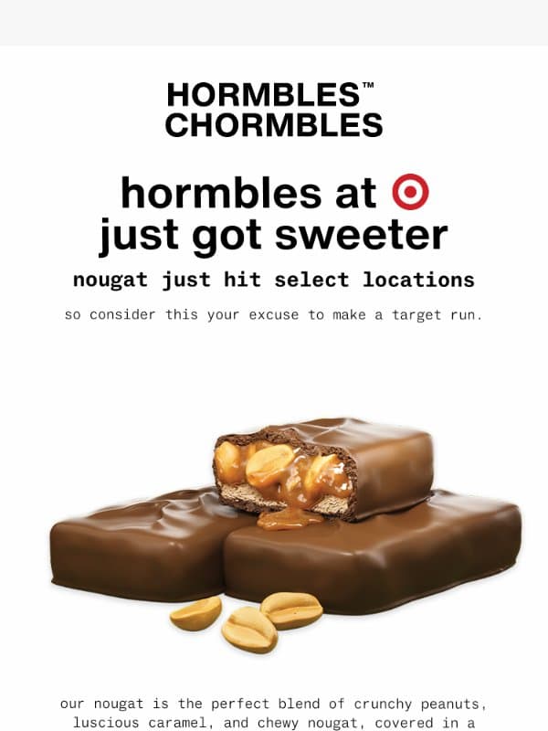 nougat now available π― email from HORMBLES CHORMBLES