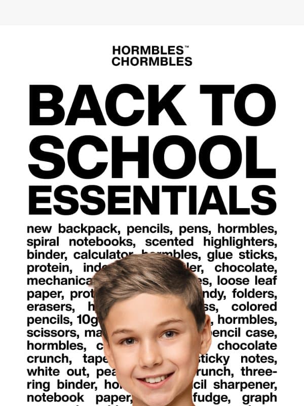 school supplies made yummier email from HORMBLES CHORMBLES