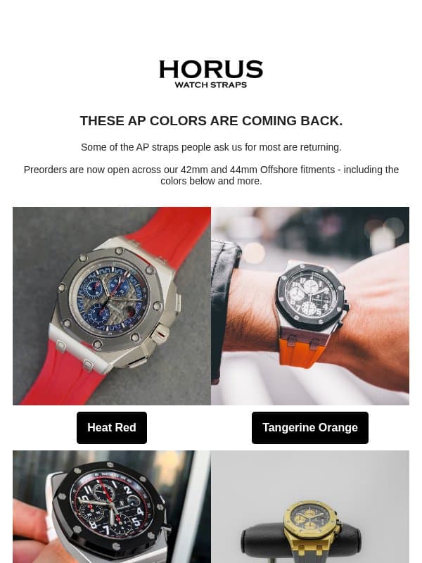 Back by demand: AP. email from Horus Watch Straps
