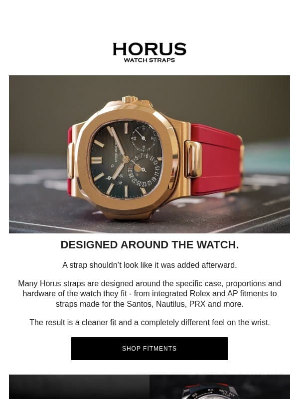 This isn’t a universal strap. email from Horus Watch Straps