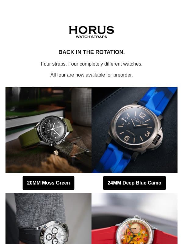 Back in the rotation. email from Horus Watch Straps