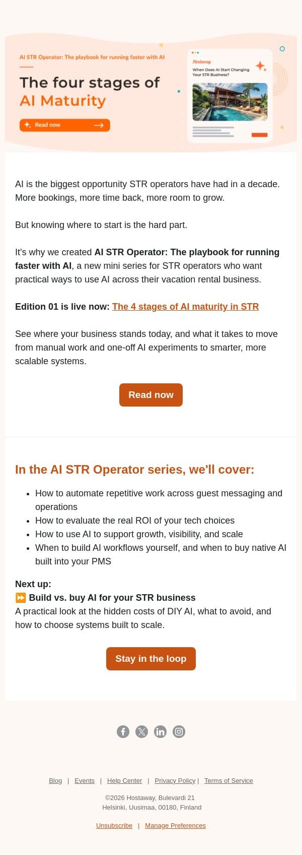 Introducing AI STR Operator email from Hostaway screenshot