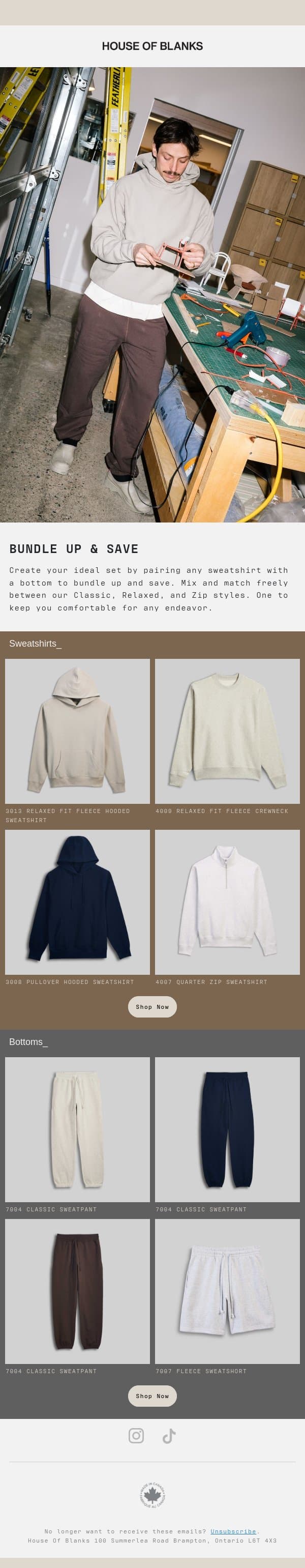 Bundle Up and Save email from HOUSE OF BLANKS screenshot