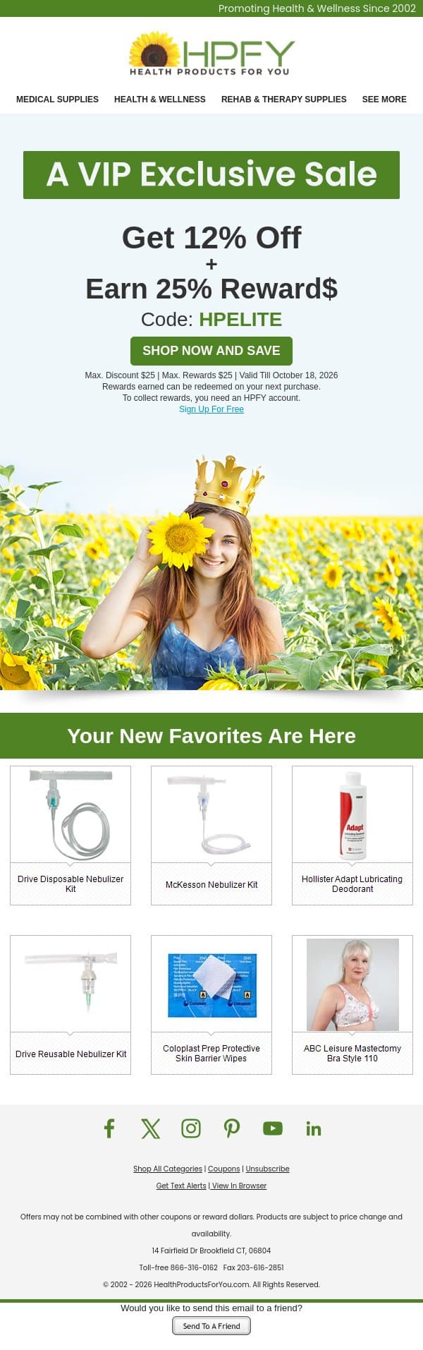 💚 VIP Exclusive: Save More, Earn More!, Dear adam! email from HPFY (Health Products For You) screenshot