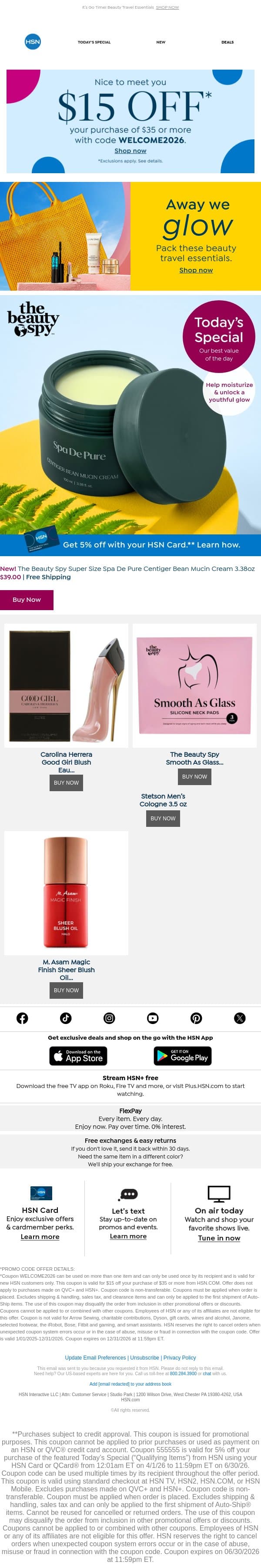Indulge Your Skin with The Beauty Spy Cream ✨ email from HSN screenshot