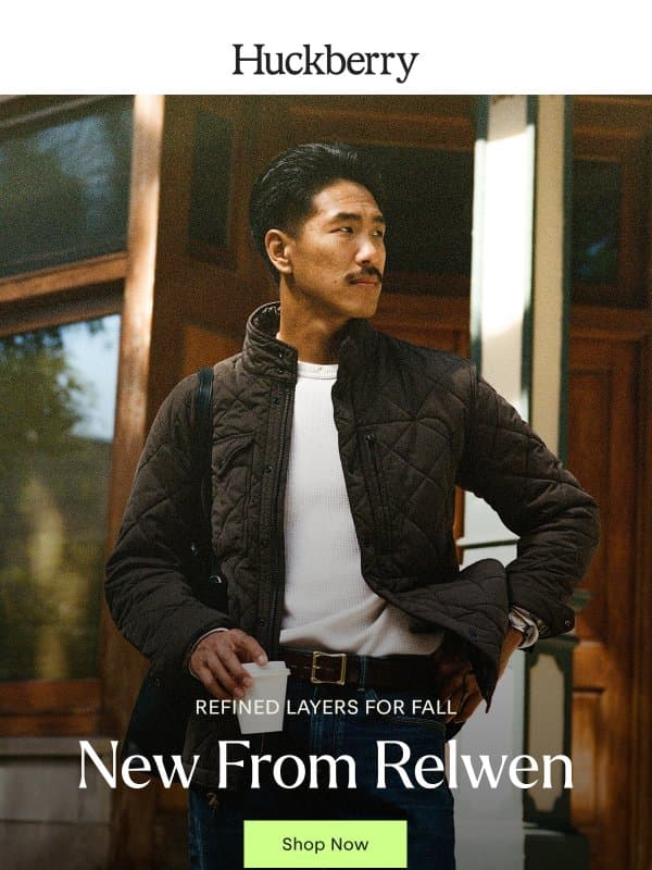 Introducing: Relwen Fall 2026 email from Huckberry