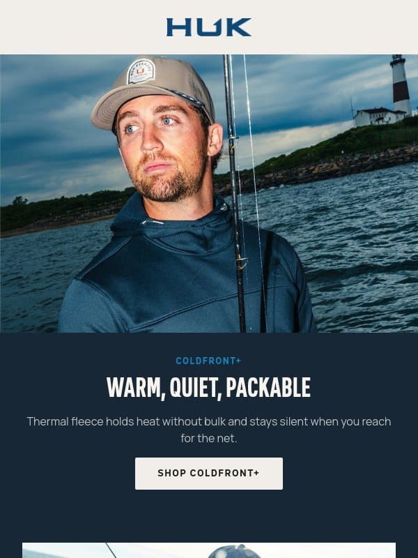 Coldfront+ fleece, explained email from Huk Gear