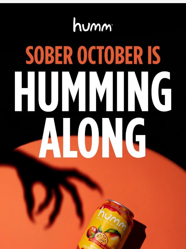 Witchy Sips for Sober October email from Humm Kombucha