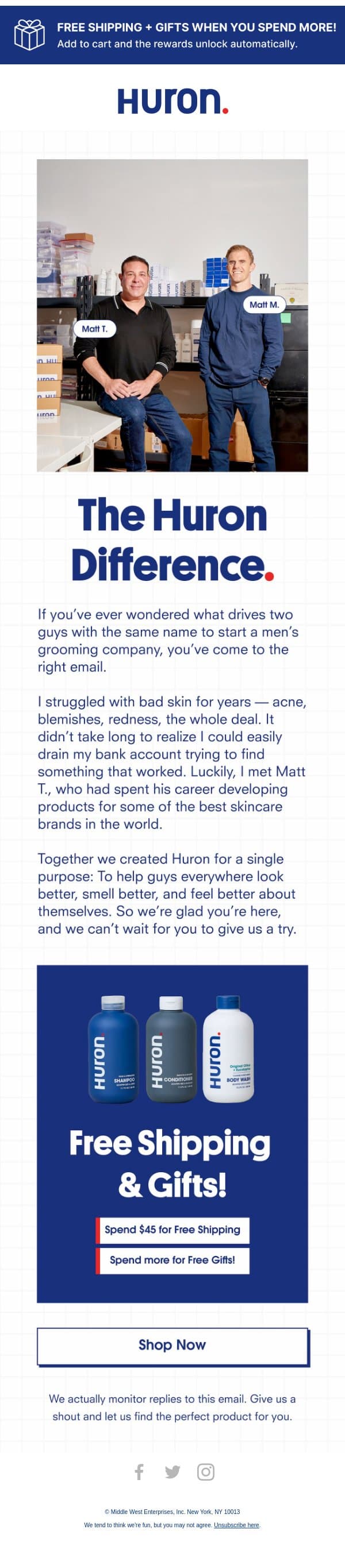 The Huron Difference email from Huron screenshot