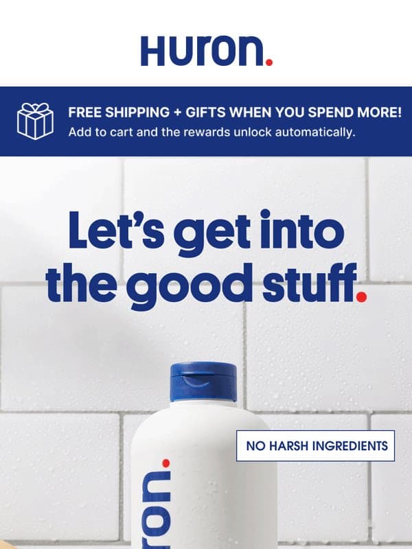 5 Reasons to Stock Your Shower with Huron email from Huron